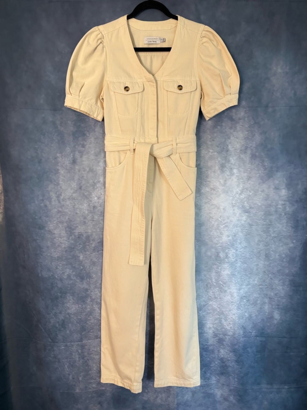 White Denim short sleeve jumpsuit. Sz. 2/XS